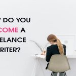 A woman sitting down and thinking "How to become a freelance content writer"