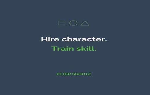 job interview question squote sourcehttps://www.facebook.com/foundr/photos/hire-character-train-skill-/1292544197512984/