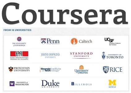 The 16 universities that sponsor Coursera courses