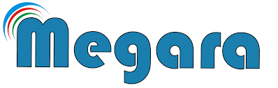 Megara infotech written in blue